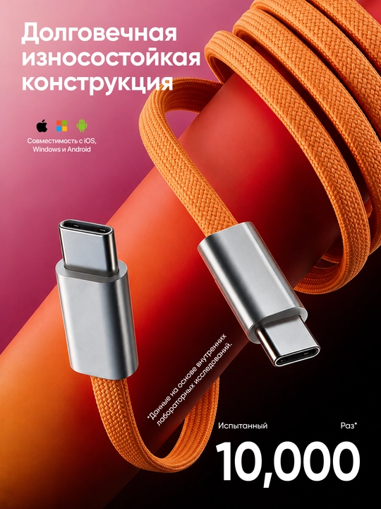 Кабель USB Type-C 3.1, 6А, для быстрой зарядки и передачи данных