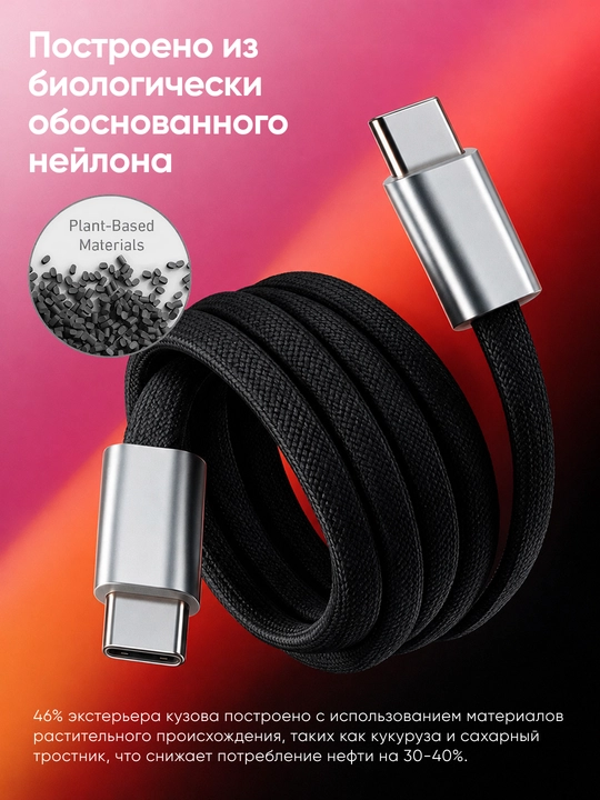 Кабель USB Type-C 3.1, 6А, для быстрой зарядки и передачи данных