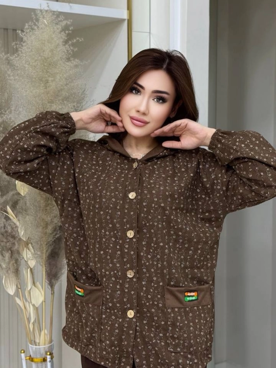 Ayollar kostyumi dvoyka kapyushonli keng shimli kundalik kiyim komplekti