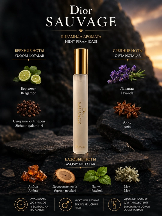 Парфюм Dior Sauvage, мужской, 35 мл