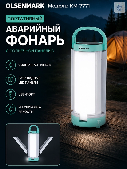 LED proyektor va fonar — akkumulyatorli, uy, dala hovli va kemping uchun, 5 xil model
