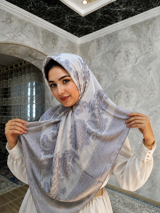 100% tabiiy ipakdan Dubayda ishlab chiqarilgan,1x1 m Premium sifatli ayollar hijob-ro‘moli - 