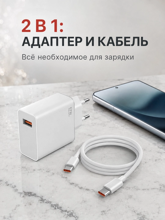 Type-C kabeli bilan Xiaomi 67W quvvatlash qurilmasi