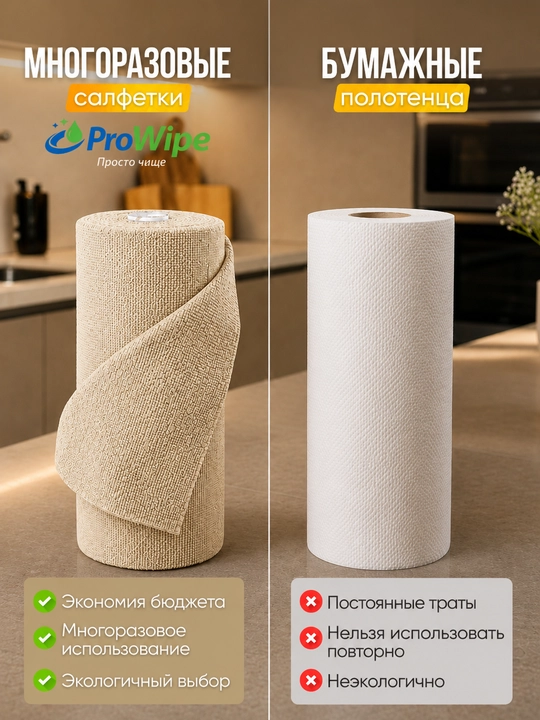 Тряпка салфетка из микрофибры для уборки, рулон 50 шт, 25х25 см, для дома