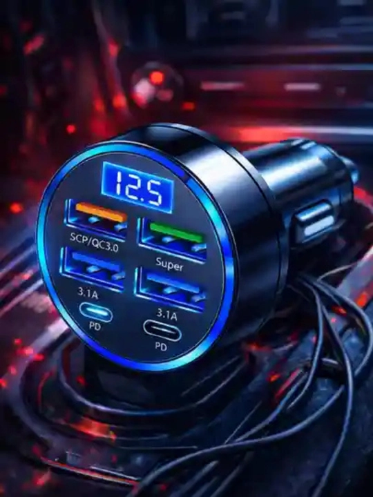 Avtomobil zaryadlovchi qurilma USB-A+Type C,tez zaryadlash 1680 Vt - 