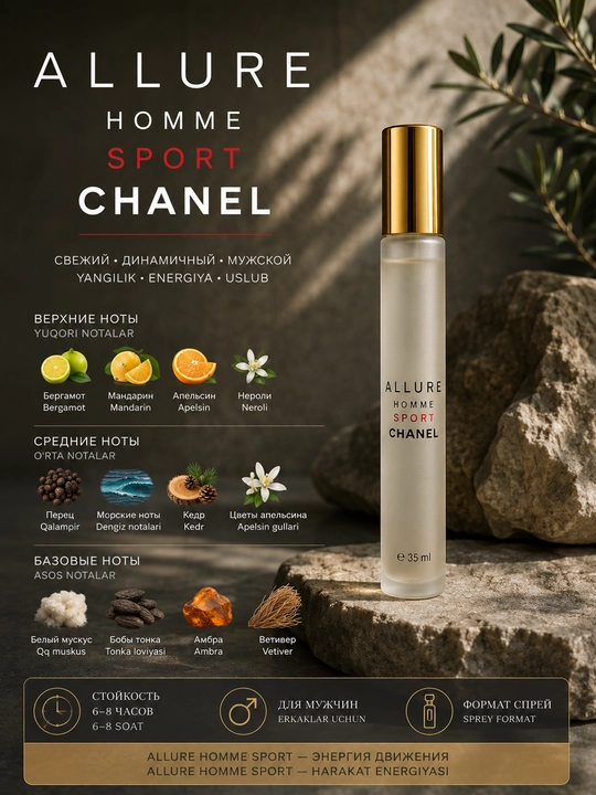 Парфюм Chanel Allure Homme Sport, мужской, 35 мл
