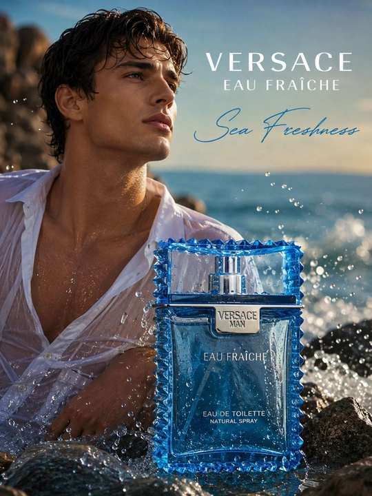 Versace Eau Fraiche мужской парфюм, свежий морской лёгкий аромат