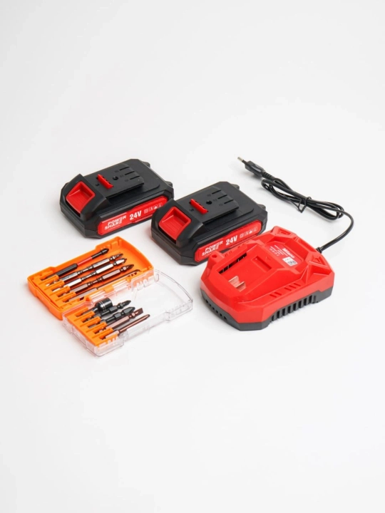 Zarbali shurup buragich, cho'tkasiz motor, 10 mm, Milano 24 vt
