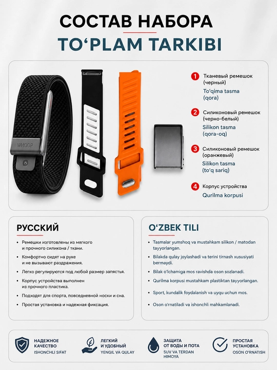Cмарт-браслет, 100+ спортивных режимов, ECG, Bluetooth, IP68, 5ATM
