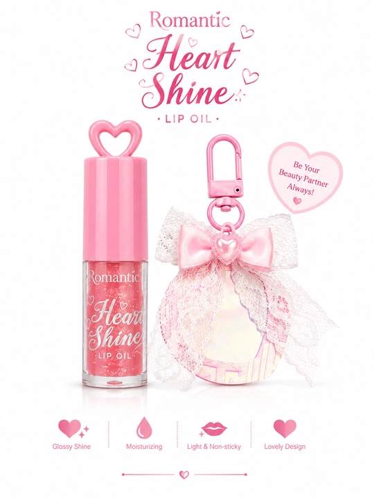 Romantic Heart Shine Lip Oil — масло для губ с глянцевым блеском - 