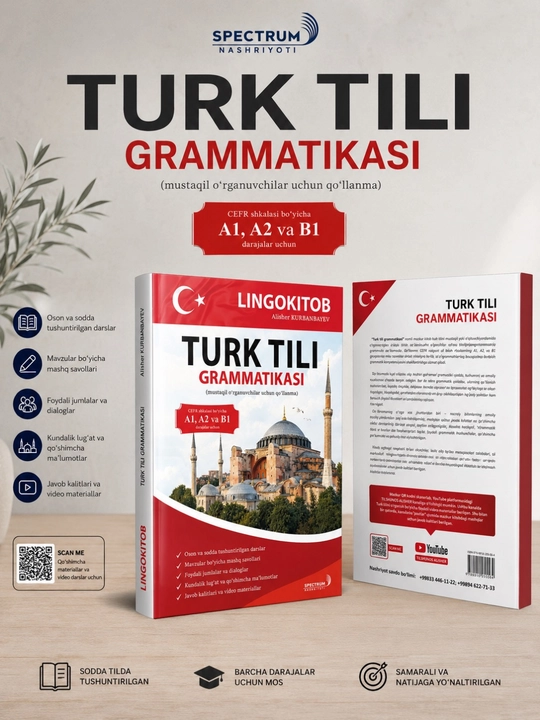Turk Tili Grammatikasi — Lingokitob, A1–A2 va B1 darajalar uchun - 