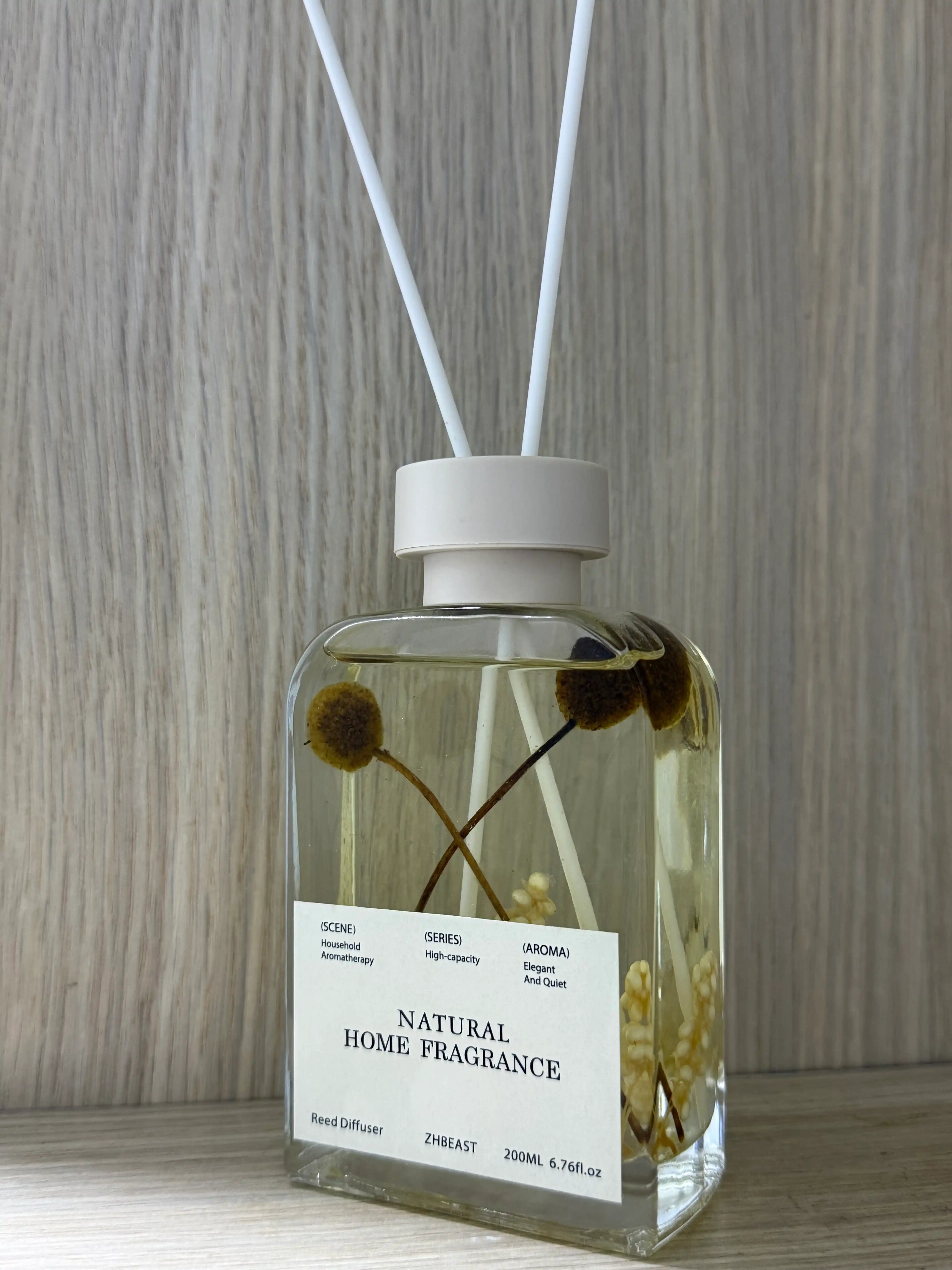 Xushbo‘y diffuzor, ichida o‘simliklar bilan, 200 ml - xushbo‘y, uy uchun, tayoqchalar bilan