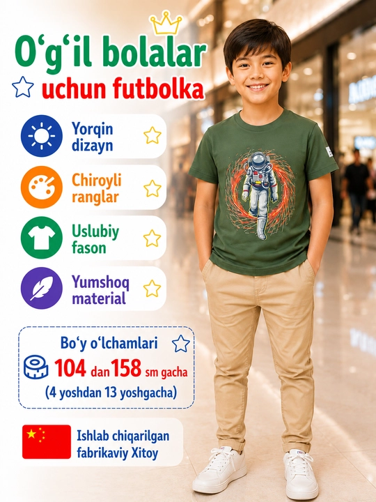 O'g'il bolalar uchun futbolka - 