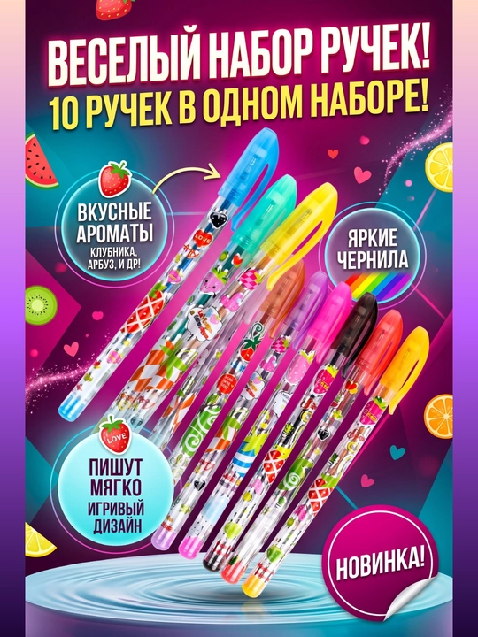 Набор ручек с блестками, 4, 6, 8, 10, 12 штук