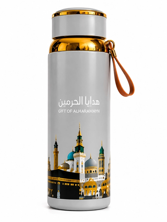 Termos, termiz 800 ml, 1000 ml, issiq va sovuq suv saqlaydi, Makka va Madina tasvirlari - 