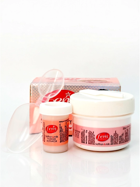 Fem Saffron & Milk yuz va qosh tuklarini oqartiruvchi krem, 40 gr