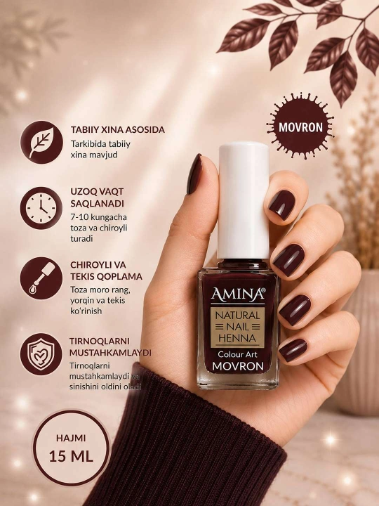 Tirnoqlar uchun xina, 100% tabiiy va halal - 