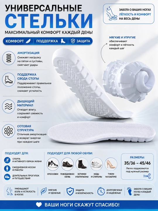 Стельки с эффектом памяти Memory Foam