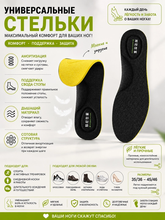 Стельки с эффектом памяти Memory Foam