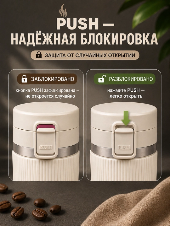 Termokrujka 380 ml, termostakan, qahva va choy uchun termos, avtomobil uchun termos