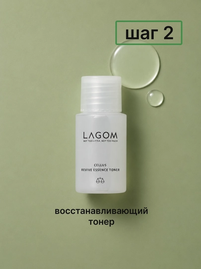 LAGOM TRAVEL KIT 5 в 1 набор средств с косметичкой, пенка, гель, тонер, сыворотка, крем