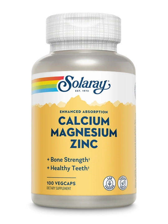 Kalsiy, magniy, sink, Solaray, Calcium Magnesium Zinc, AQSH