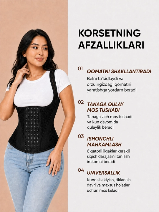 Ayollar uchun bel va qorin tortuvchi korset, ayollar korreksiyalovchi ichki kiyimi, bandaj