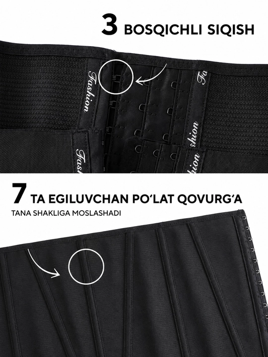 Ayollar uchun bel va qorin tortuvchi korset, ayollar korreksiyalovchi ichki kiyimi, bandaj