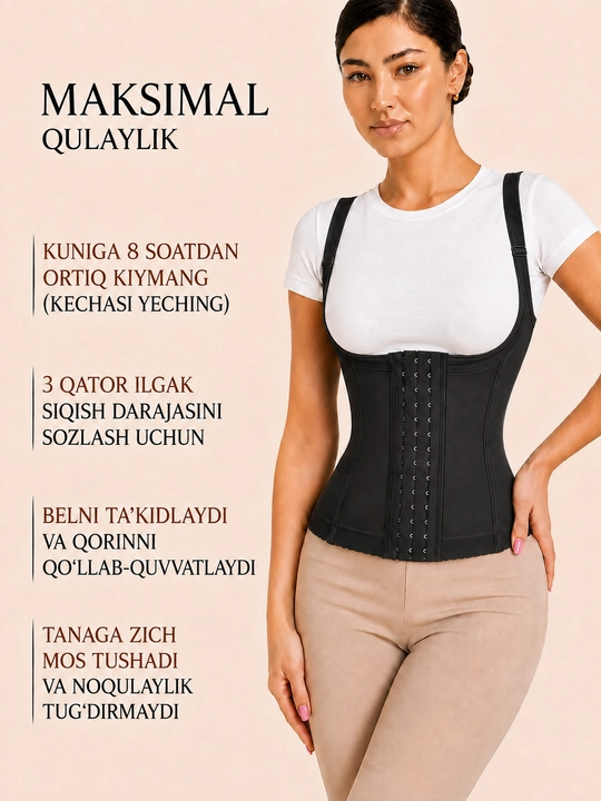 Ayollar uchun bel va qorin tortuvchi korset, ayollar korreksiyalovchi ichki kiyimi, bandaj