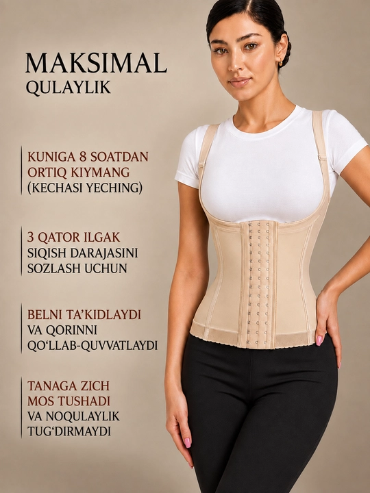 Ayollar uchun bel va qorin tortuvchi korset, ayollar korreksiyalovchi ichki kiyimi, bandaj
