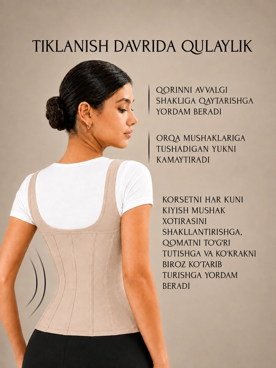 Ayollar uchun bel va qorin tortuvchi korset, ayollar korreksiyalovchi ichki kiyimi, bandaj