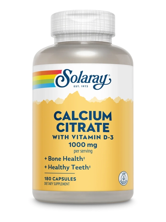 Kalsiy Sitrat, Solaray, Calcium Citrate, 180 ta kapsula, AQSH