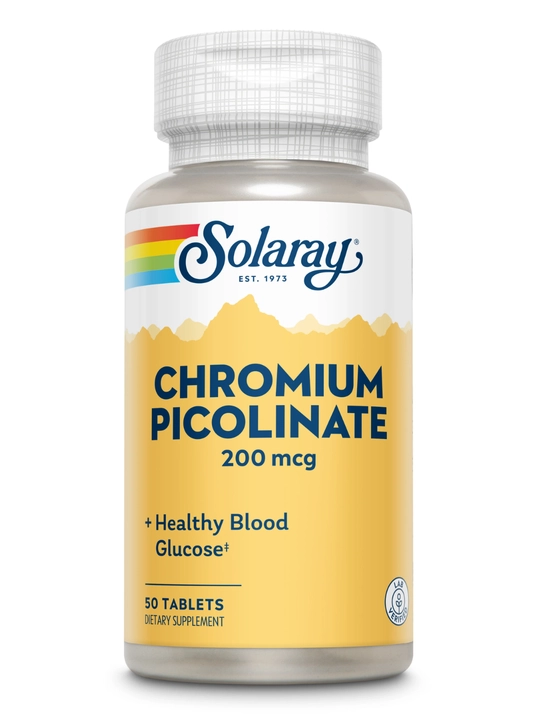 Пиколинат хрома, Solaray, Chromium Picolinate, 200 мкг, 50 капсул, США