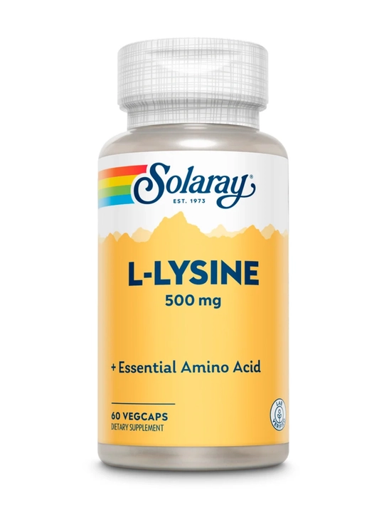 Л-Лизин, Solaray, L-Lysine Free Form, 500 мг, 60 капсул, США