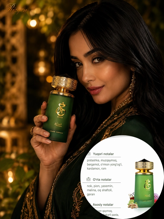 Khair fusion Paris Corner, ayollar uchun sharqona ifor, 100ml, 10ml - 