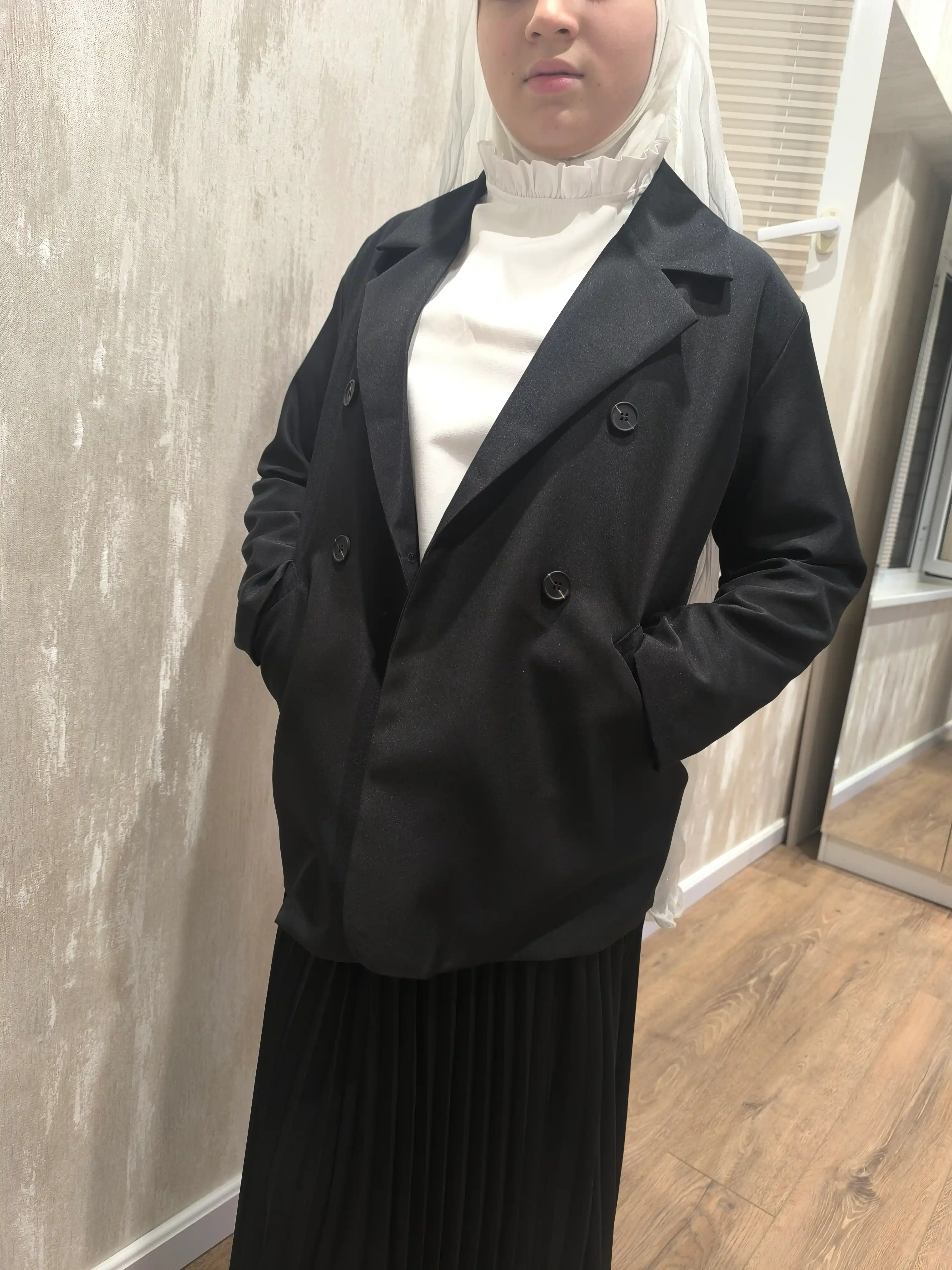 Женский двубортный пиджак oversize
