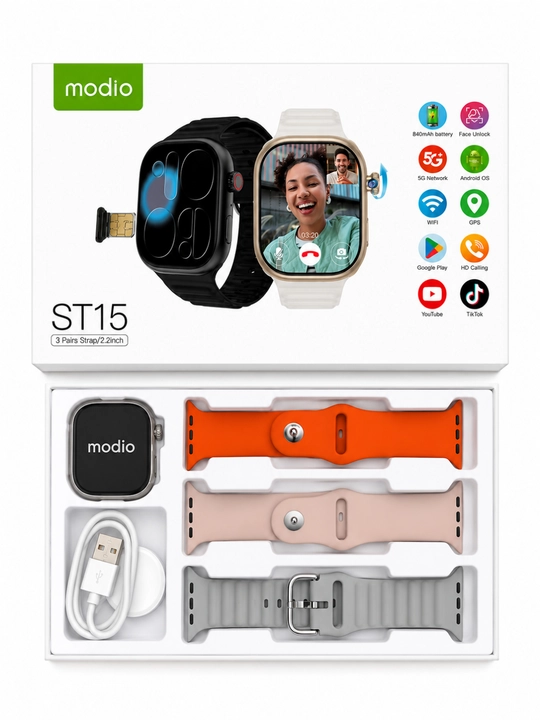 Смарт-часы Modio ST15 с SIM-картой, видеозвонками, GPS, Wi-Fi, умные часы с сим картой