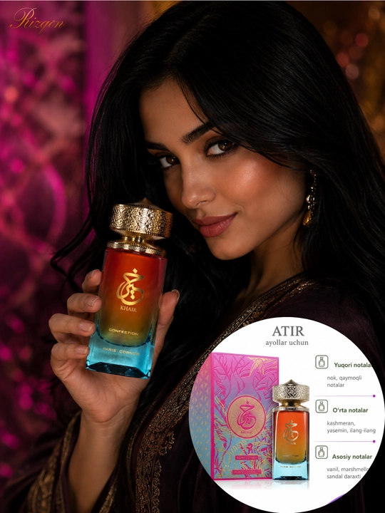 Khair fusion Paris Corner, ayollar uchun sharqona ifor, 100ml, 10ml - 