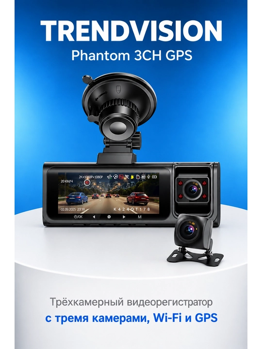 TrendVision Phantom 3CH GPS videoregistratori - 