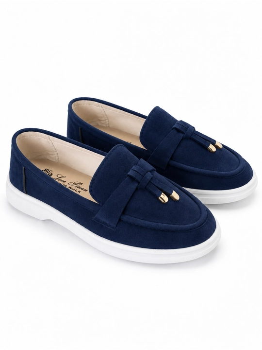 Ayollar uchun nafis platformali zamsh loafer, Loro Piana uslubidagi model