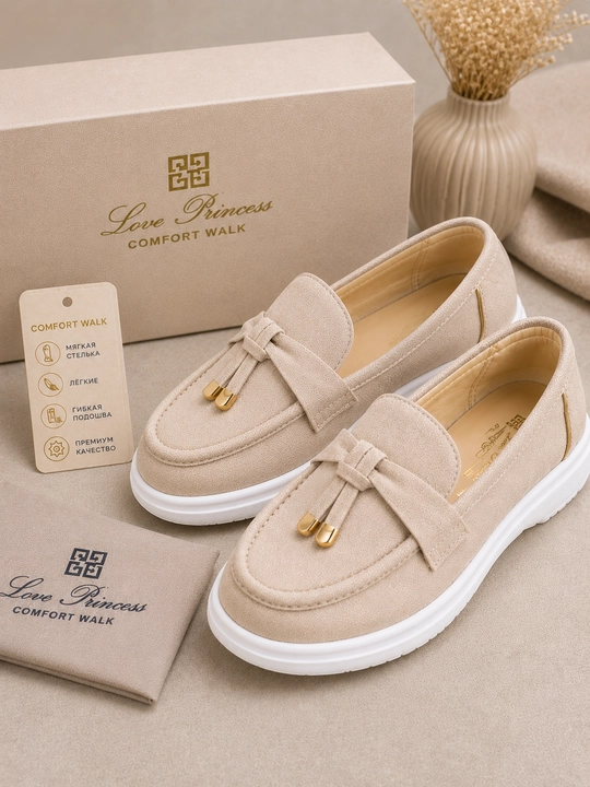 Женские элегантные замшевые лоферы на платформе в стиле Loro Piana