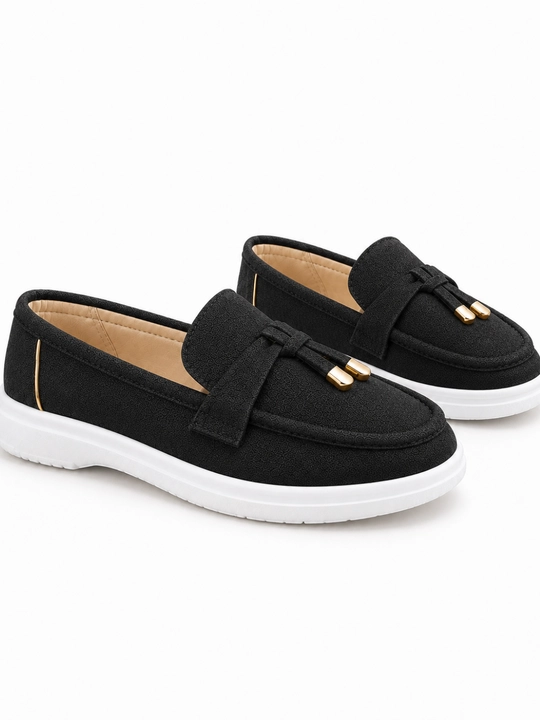 Ayollar uchun nafis platformali zamsh loafer, Loro Piana uslubidagi model