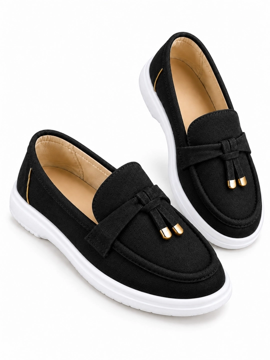 Ayollar uchun nafis platformali zamsh loafer, Loro Piana uslubidagi model