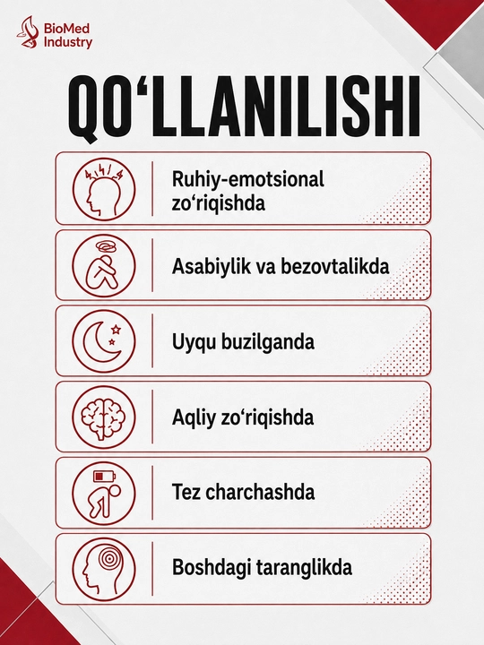 Anevil — Tabiiy tinchlantiruvchi vosita. Stress va uyqusizlik uchun, 30 tabletka