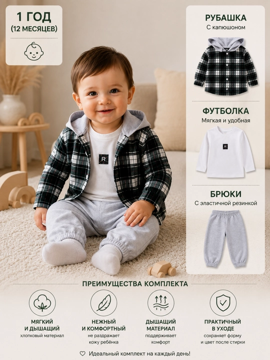 Комплект одежды для мальчика, 1 год