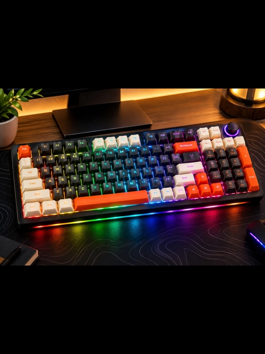 H96 mexanik klaviatura, 96 tugma, RGB yoritish, Bluetooth/2.4G/Type-C