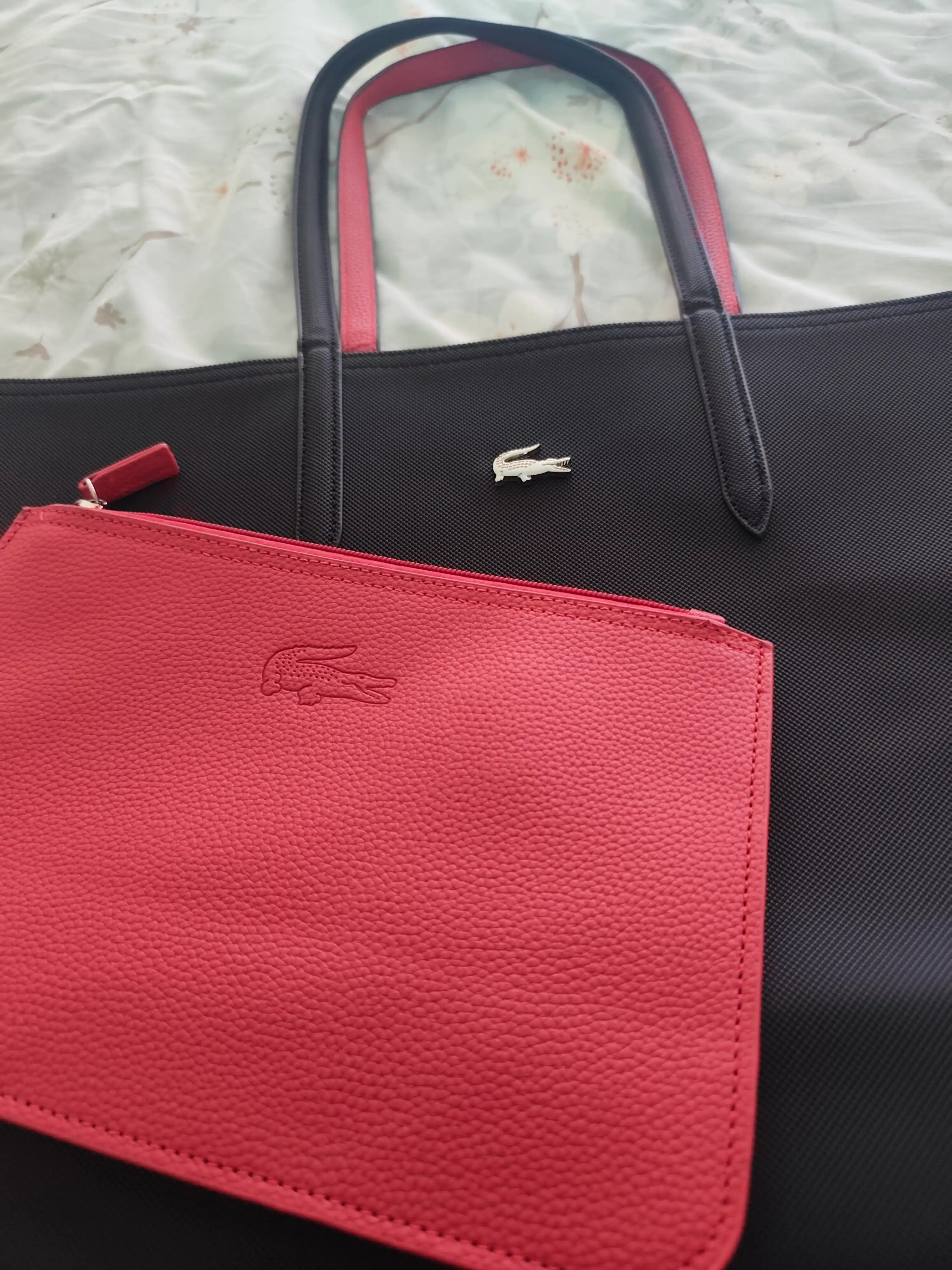 Сумка в стиле Lacoste, кросс-боди, плечевая модель + двусторонний кошелек
