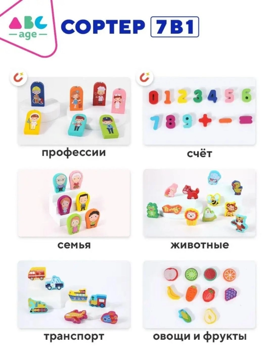 Развивающие игрушки, Развивающая игрушка системы Монтессори, деревянный сортер