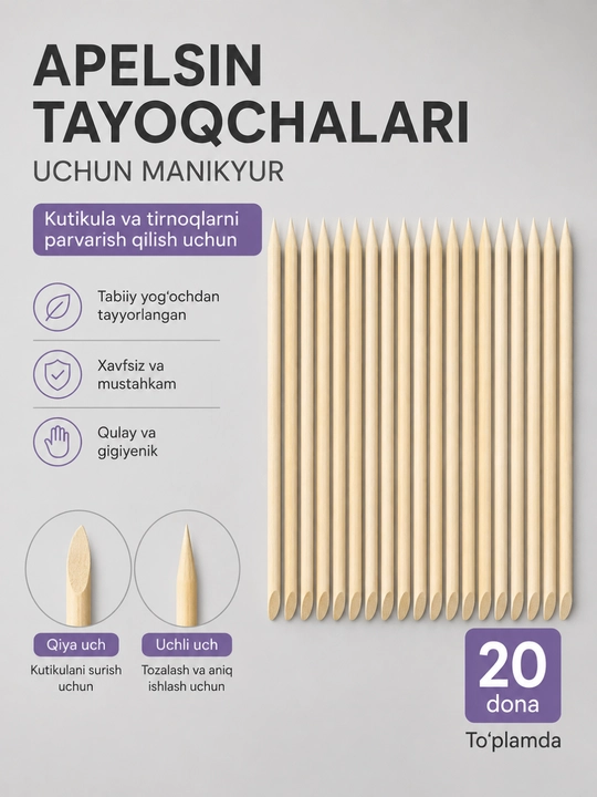 Apelsin tayoqchalari uchun manikyur - 