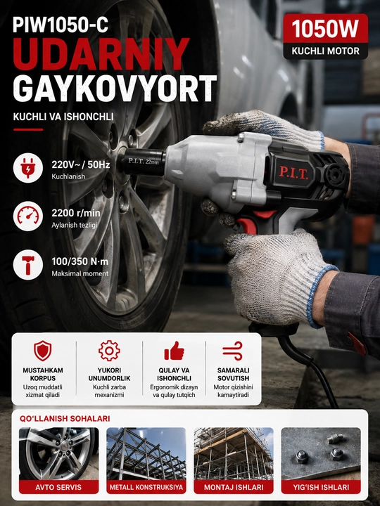 P.I.T. PIW1050-C elektr zarbali gaykover 1050 W